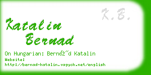 katalin bernad business card